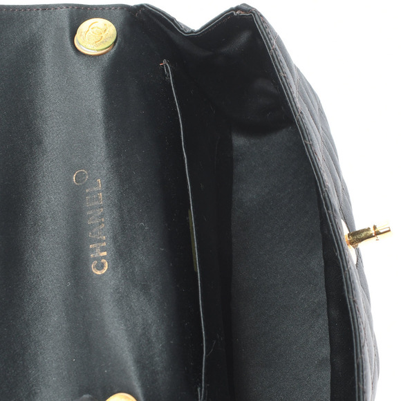 Chanel Mini Matelasse Chain Shoulder Black Gold Hardware Satin Shoulder Bag - Picture 10 of 10